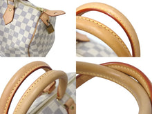 画像をギャラリービューアに読み込む, 極美品 LOUIS VUITTON ルイヴィトン スピーディ35 ダミエ アズール ハンドバッグ N41535 ホワイト ベージュ 中古 4c071653