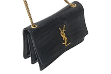 Load image into Gallery viewer, Yves Saint Laurent イヴ サンローラン ショルダーバッグ クロコ型 515822 レザー メタル ブラック ゴールド金具 美品 中古 4c071654