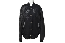 画像をギャラリービューアに読み込む, 極美品 CHROME HEARTS クロムハーツ レターマン クロスレザーパッチ ブラック カシミヤ シルク ジャケット S 中古 4c071658