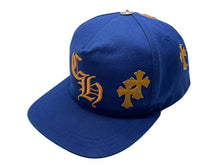 画像をギャラリービューアに読み込む, CHROME HEARTS クロムハーツ キャップ ベースボールキャップ クロスパッチ CHロゴ刺繍 シルバー 925 ブルー オレンジ 美品 中古 4c071660