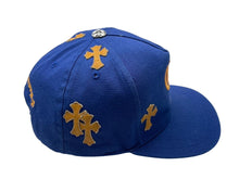 画像をギャラリービューアに読み込む, CHROME HEARTS クロムハーツ キャップ ベースボールキャップ クロスパッチ CHロゴ刺繍 シルバー 925 ブルー オレンジ 美品 中古 4c071660