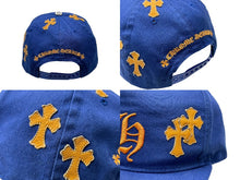 画像をギャラリービューアに読み込む, CHROME HEARTS クロムハーツ キャップ ベースボールキャップ クロスパッチ CHロゴ刺繍 シルバー 925 ブルー オレンジ 美品 中古 4c071660
