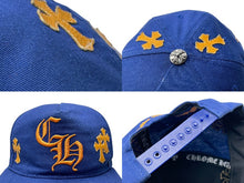 画像をギャラリービューアに読み込む, CHROME HEARTS クロムハーツ キャップ ベースボールキャップ クロスパッチ CHロゴ刺繍 シルバー 925 ブルー オレンジ 美品 中古 4c071660