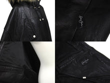 画像をギャラリービューアに読み込む, SEAN JOHN ショーンジョン レザーコート サイズ3XL ブラック レザー ファー ロゴ エンボス加工 美品 中古 4c071676