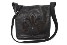 Load image into Gallery viewer, 極美品 CHROME HEARTS クロムハーツ メッセンジャーバッグ BAG-MAIL BS FLR BSフレア ブラウン シルバー ブラック レザー 中古 4c071678