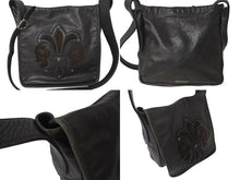 Load image into Gallery viewer, 極美品 CHROME HEARTS クロムハーツ メッセンジャーバッグ BAG-MAIL BS FLR BSフレア ブラウン シルバー ブラック レザー 中古 4c071678