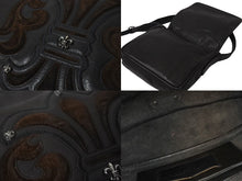 画像をギャラリービューアに読み込む, 極美品 CHROME HEARTS クロムハーツ メッセンジャーバッグ BAG-MAIL BS FLR BSフレア ブラウン シルバー ブラック レザー 中古 4c071678
