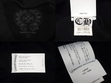 Load image into Gallery viewer, 極美品 CHROME HEARTS クロムハーツ パーカー サイズL チャリティ サイン入り レザーCHプラスパッチ ホースシュー ブラック 中古 4c071680