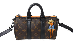 LOUIS VUITTON ルイヴィトン キーポル XS ハンドバッグ M80201 モノグラム ヴァージルアブロー レザー ブラック金具 美品 中古 4c071684