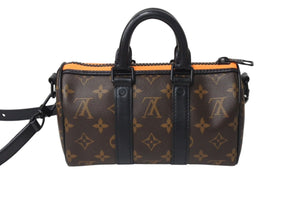 LOUIS VUITTON ルイヴィトン キーポル XS ハンドバッグ M80201 モノグラム ヴァージルアブロー レザー ブラック金具 美品 中古 4c071684