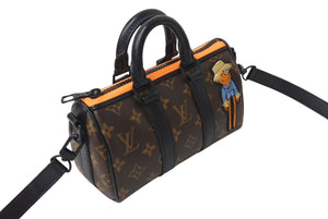 LOUIS VUITTON ルイヴィトン キーポル XS ハンドバッグ M80201 モノグラム ヴァージルアブロー レザー ブラック金具 美品 中古 4c071684