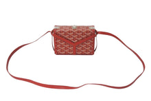 Load image into Gallery viewer, 極美品 GOYARD ゴヤール ミノディエール トランク ショルダーバッグ レッド PVC レザー シルバー金具 中古 4c071685