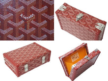 Load image into Gallery viewer, 極美品 GOYARD ゴヤール ミノディエール トランク ショルダーバッグ レッド PVC レザー シルバー金具 中古 4c071685