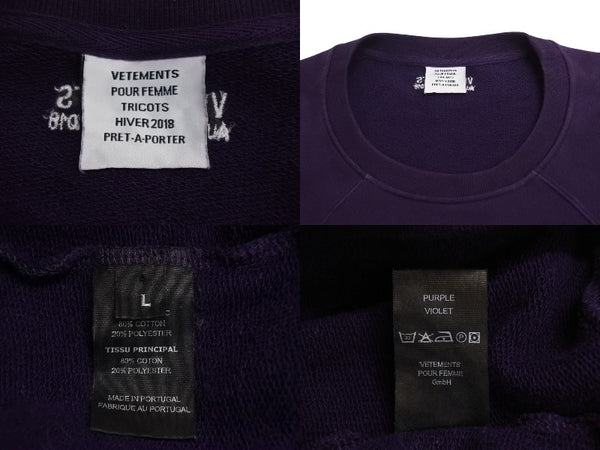 VETEMENTS BEVERLY HILLS Sweat LA Limited Purple Beverly Hills Embroidery Size L Good Condition Used 4c071687