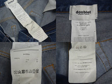 Load image into Gallery viewer, DOUBLET ダブレット DAMEGED SILK DENIM PANTS ダメージシルク デニム パンツ サイズ S インディゴ 美品 中古 4c071690