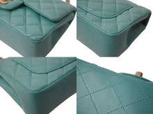 Load image into Gallery viewer, 極美品 CHANEL シャネル 横長 20cm ショルダーバッグ A69900 27番台 ミニマトラッセ ティファニーブルー ショルダーチェーン ラムスキン 中古 4c071694