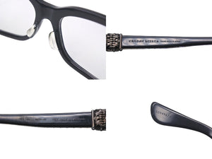 CHROME HEARTS クロムハーツ HEY JACK U LATE メガネ 度入り JAPAN製 プラスチック シルバー925 ブラック シルバー925 美品 中古 4c071696