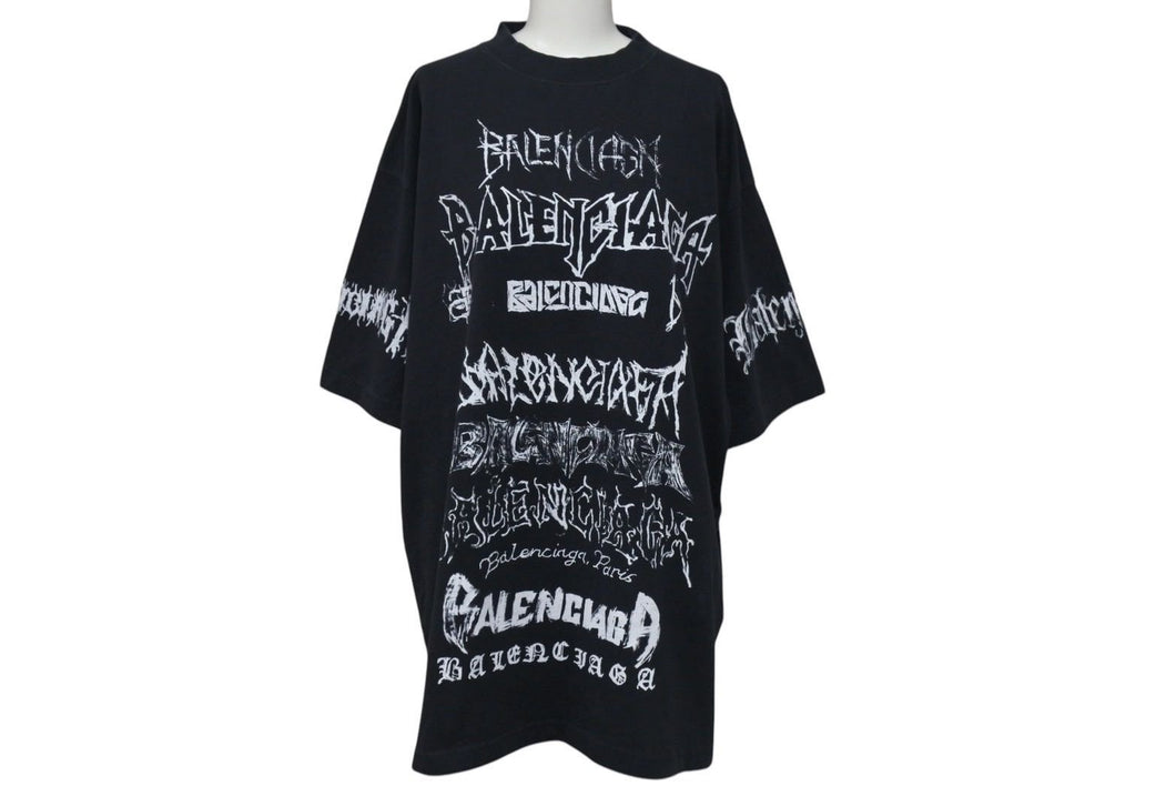 BALENCIAGA バレンシアガ 24SS DIY METAL 半袖Ｔシャツ ブラック ダイ メタル ロゴ 641675 サイズS 美品 中古 4c071701