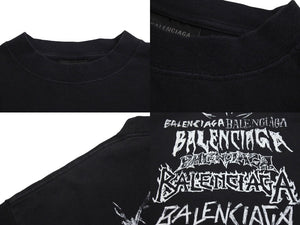 BALENCIAGA バレンシアガ 24SS DIY METAL 半袖Ｔシャツ ブラック ダイ メタル ロゴ 641675 サイズS 美品 中古 4c071701