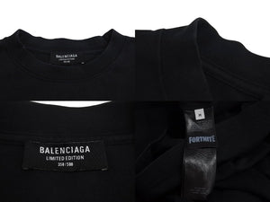 BALENCIAGA × Fortnite バレンシアガ フォートナイト 21AW ロゴ 半袖Ｔシャツ 世界限定500着 ブラック 612966 サイズM 美品 中古 4c071702