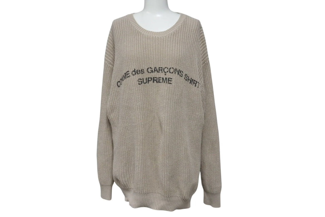 Supreme シュプリーム COMME des GARCONS KNIT SWEATER コムデギャルソン ニットセーター ベージュ L 美品 中古 4c071706