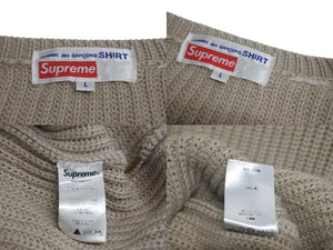 Supreme シュプリーム COMME des GARCONS KNIT SWEATER コムデギャルソン ニットセーター ベージュ L 美品 中古 4c071706