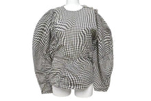 Load image into Gallery viewer, GANNI ガニー Houndstooth pattern blouse 千鳥柄 ブラウス レディース サイズ 34 コットン 100% 美品 中古 4c071712