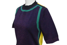 画像をギャラリービューアに読み込む, MARNI マルニ ラメ入り配色 半袖ニット Tシャツ プルオーバー P16GCMDT14EQOFA302 マルチカラー サイズ38 美品 中古 4c071719