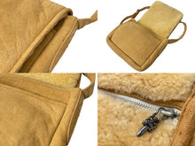 画像をギャラリービューアに読み込む, CHROME HEARTS クロムハーツ ムートン ソフトショルダーバッグ ダガージップ ベージュ シルバー925 美品 中古 4c071736