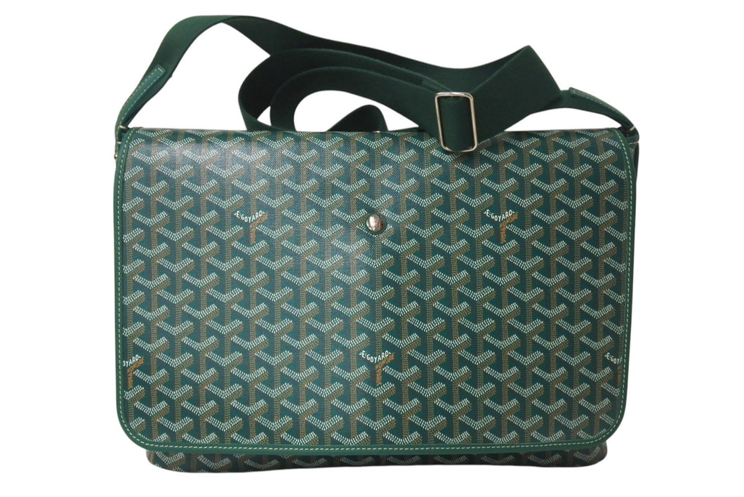 新品同様 GOYARD ゴヤール カペシアンMM メッセンジャーショルダーバッグ PVC レザー グリーン 中古 4c071739