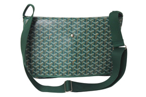 新品同様 GOYARD ゴヤール カペシアンMM メッセンジャーショルダーバッグ PVC レザー グリーン 中古 4c071739