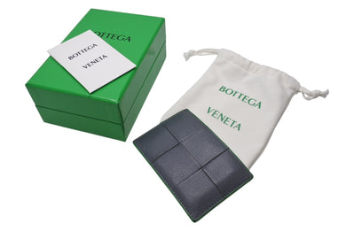 BOTTEGAVENETA ボッテガヴェネタ カセット クレジット カードケース サンダー グレー グリーン レザー 649597V1Q741045 美品 中古 4c071751