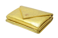 Load image into Gallery viewer, BALENCIAGA バレンシアガ ペーパー ミニ ウォレット 三つ折り財布 ゴールド レザー 391446 シルバー金具 ロゴ 財布 良品 中古 4c071755