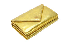 Load image into Gallery viewer, BALENCIAGA バレンシアガ ペーパー ミニ ウォレット 三つ折り財布 ゴールド レザー 391446 シルバー金具 ロゴ 財布 良品 中古 4c071755