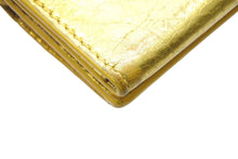 Load image into Gallery viewer, BALENCIAGA バレンシアガ ペーパー ミニ ウォレット 三つ折り財布 ゴールド レザー 391446 シルバー金具 ロゴ 財布 良品 中古 4c071755