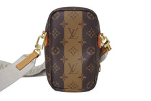 Load image into Gallery viewer, 極美品 LOUIS VUITTON ルイヴィトン モノグラム ダブル フォンポーチ LVメイド ミニショルダーバッグ M81005 PVC レザー ブラウン 中古 4c071763