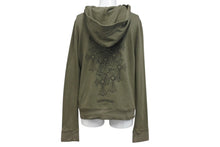 画像をギャラリービューアに読み込む, 極美品 CHROME HEARTS クロムハーツ ジップアップフーディー サイズS セメタリークロス ホースシュー ダガージップ カーキ 中古 4c071791