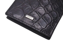 Load image into Gallery viewer, GUCCI グッチ メモパッド 手帳 手帳カバー 04317.2778 クロコ レザー ブラック ペン メモ帳 美品 中古 4c071796