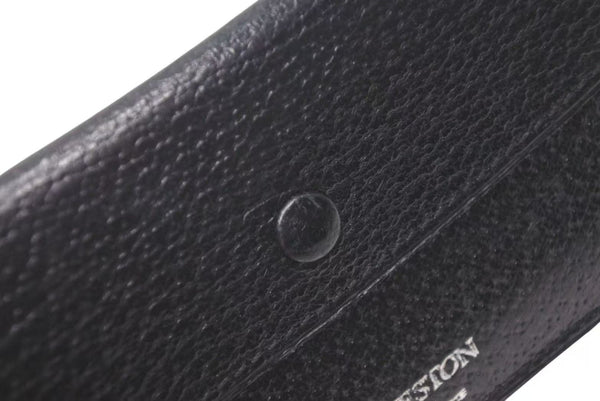 J.M.WESTON J.M. Weston Card Case, Business Card Holder, Pass Case, Leather, Black, Excellent Condition, Used, 4c071798