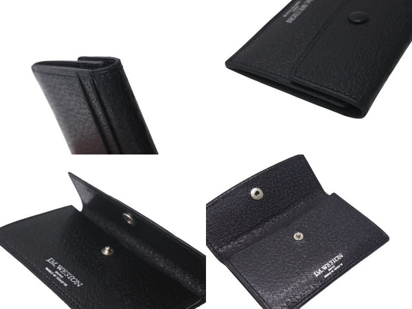 J.M.WESTON J.M. Weston Card Case, Business Card Holder, Pass Case, Leather, Black, Excellent Condition, Used, 4c071798