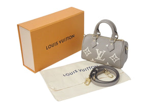 新品未使用 LOUIS VUITTON ルイヴィトン ナノ スピーディ ハンドバッグ M82890 モノグラム アンプラント ベージュ系 中古 4c071825