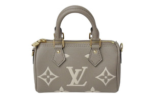 新品未使用 LOUIS VUITTON ルイヴィトン ナノ スピーディ ハンドバッグ M82890 モノグラム アンプラント ベージュ系 中古 4c071825