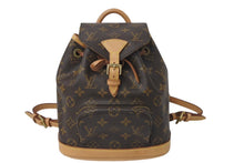 画像をギャラリービューアに読み込む, LOUIS VUITTON ルイヴィトン ミニモンスリ リュック バックパック M51137 モノグラム ブラウン 美品 中古 4c071831