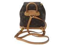 画像をギャラリービューアに読み込む, LOUIS VUITTON ルイヴィトン ミニモンスリ リュック バックパック M51137 モノグラム ブラウン 美品 中古 4c071831