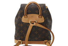 画像をギャラリービューアに読み込む, LOUIS VUITTON ルイヴィトン ミニモンスリ リュック バックパック M51137 モノグラム ブラウン 美品 中古 4c071831