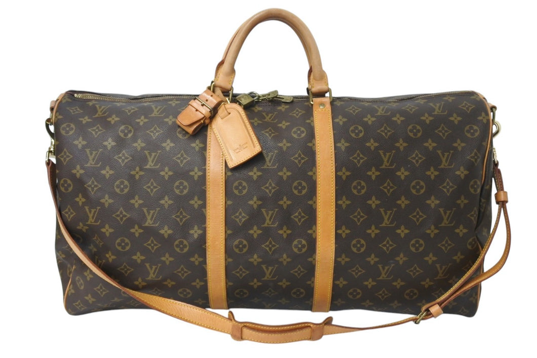 LOUIS VUITTON ルイヴィトン キーポルバンドリエール60 ボストンバッグ M41412 モノグラム PVC ヌメ革 ブラウン 良品 中古 4c071632