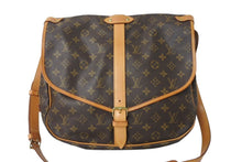 Load image into Gallery viewer, LOUIS VUITTON ルイヴィトン ソミュール35 ショルダーバッグ モノグラム M42254 PVC ヌメ革 ブラウン ゴールド金具 美品 中古 4c071852