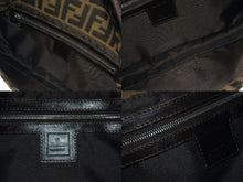 画像をギャラリービューアに読み込む, FENDI フェンディ マンマバケット ワンショルダーバッグ ズッカ柄 コットンキャンバス レザー シルバー金具 ブラウン 美品 中古 4c071854