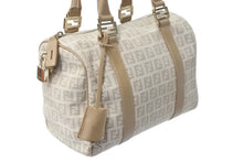 画像をギャラリービューアに読み込む, FENDI フェンディ ズッカ柄 ミニボストン 8BL068 キャンバス レザー ベージュ ゴールド金具 美品 中古 4c071855