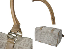 画像をギャラリービューアに読み込む, FENDI フェンディ ズッカ柄 ミニボストン 8BL068 キャンバス レザー ベージュ ゴールド金具 美品 中古 4c071855